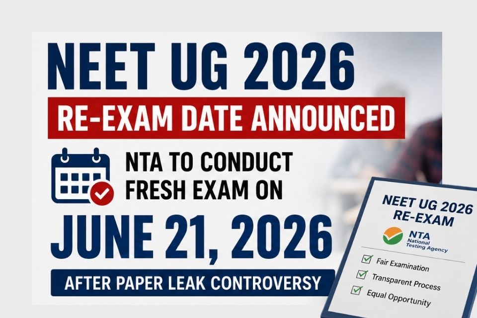 NEET UG 2026 Re-Exam Date Announced: NTA Schedules Fresh Exam on June 21