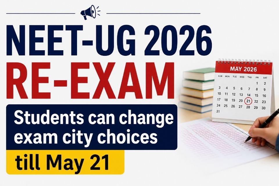 NEET-UG 2026 re-exam: Students can change exam city choices till May 21