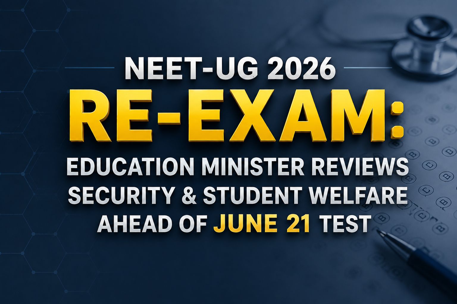NEET-UG 2026 Re-Exam: Education Ministry Reviews Security, Student Welfare Ahead of June 21 Test