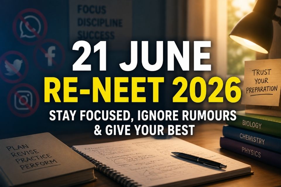 Re-NEET 2026 on 21st June: Stay Focused, Stay Confident, and Trust Your Preparation