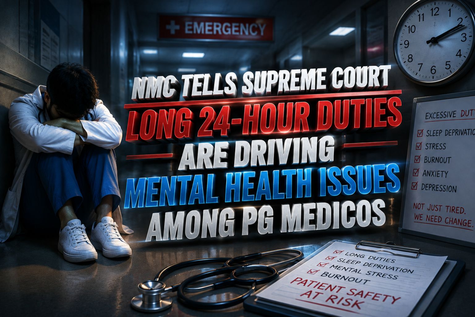 NMC Tells Supreme Court Long 24-Hour Duties Are Driving Mental Health Issues Among PG Medical Students