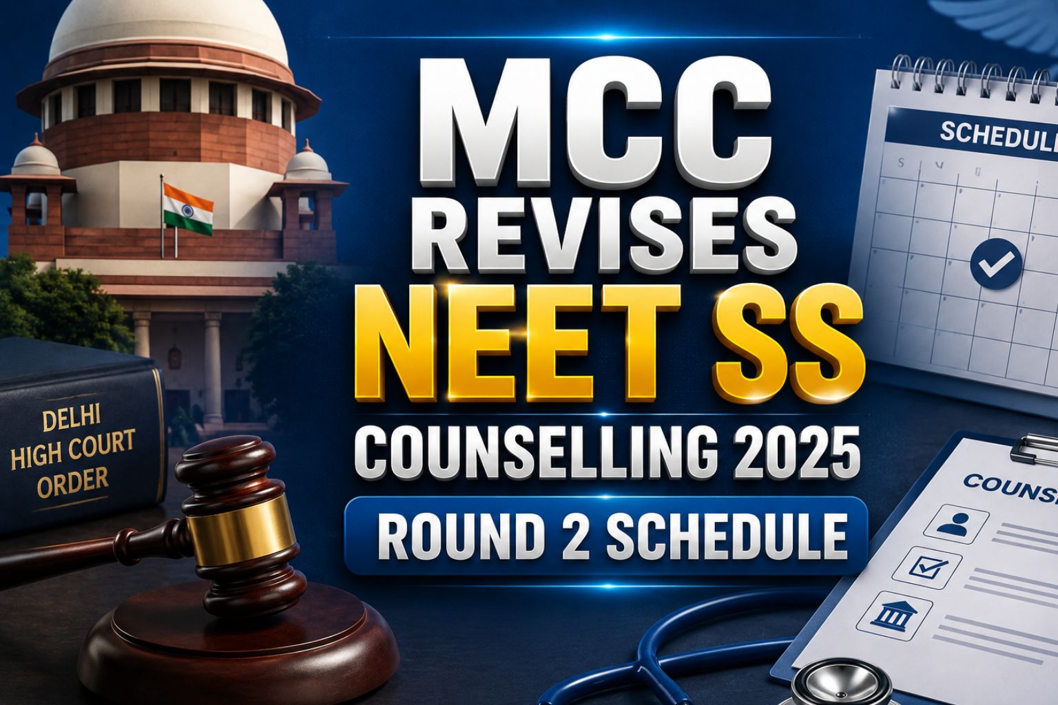 MCC Revises NEET SS Counselling 2025 Round 2 Schedule After Delhi HC Order