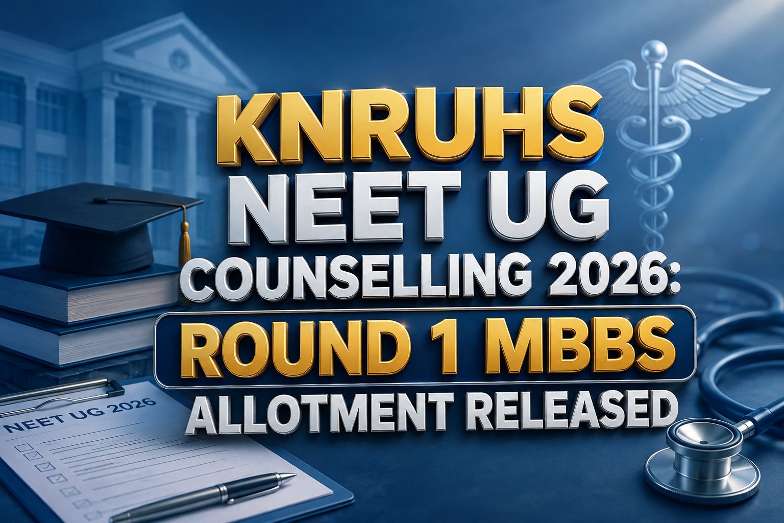 KNRUHS NEET UG Counselling 2026: Round 1 MBBS Allotment Released, Check Seat Matrix and Key Details
