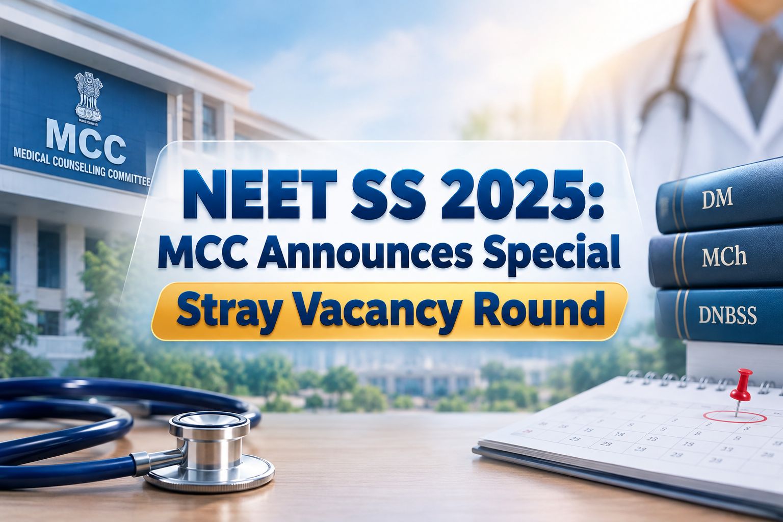 NEET SS 2025: MCC Announces Special Stray Vacancy Round, Registrations Begin September 25